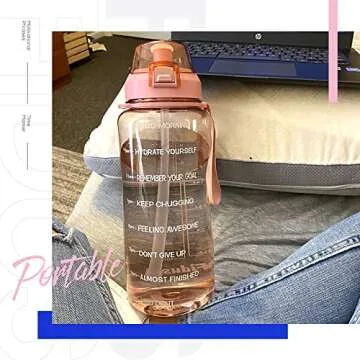 Fidus 64oz Motivational Water Bottle for Hydration