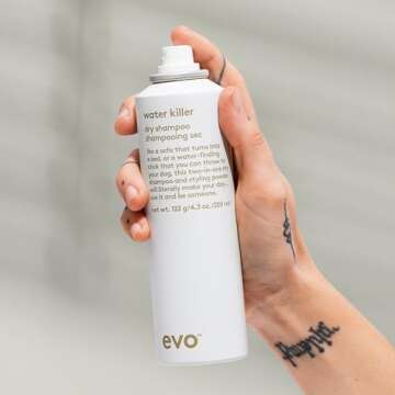 EVO Water Killer Dry Shampoo Brunette - Absorbs Oil to Refresh Hair - Brunette Pigment That Blends T...