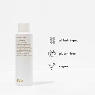 EVO Water Killer Dry Shampoo Brunette - Absorbs Oil to Refresh Hair - Brunette Pigment That Blends Tones - Styling Spray - 200ml / 4.3oz
