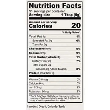 Anthony's Organic Coriander Seeds, 1 lb, Gluten Free, Non GMO, Non Irradiated, Keto Friendly