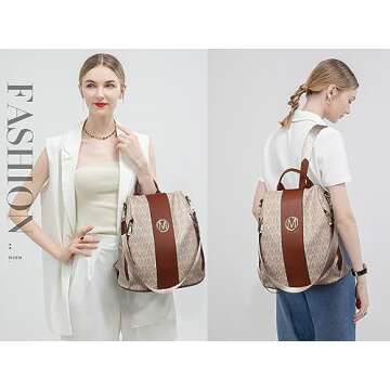 MKP Collection Women Fashion Backpack Purse – Anti-Theft Rucksack & Handbag Set