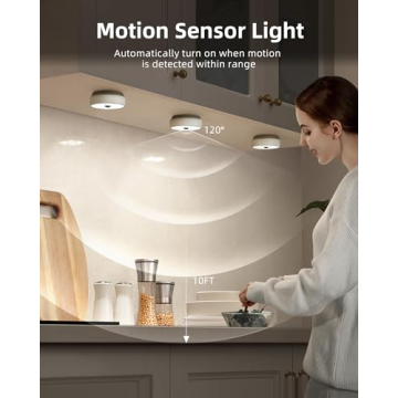 EZVALO Motion Sensor Puck Lights for Kitchen and Cabinets