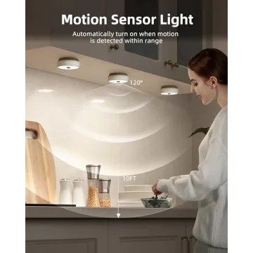 EZVALO Motion Sensor Puck Lights for Kitchen and Cabinets