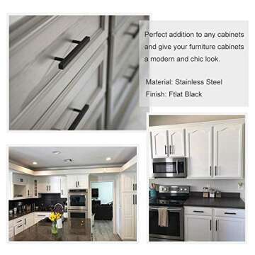 Goldenwarm 12 Pack Modern Black Cabinet Knobs for Home