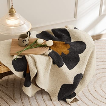 GunziStreet Cozy Floral Throw Blanket for Home Decor