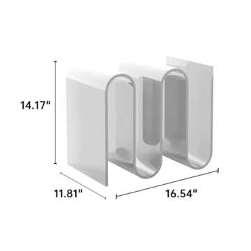 BxyxOw1 Acrylic Bookshelf, Clear Decorative Bookcase with Storage, 3 Tier Display Magazine Holders for Living Room (Clear)