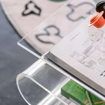 BxyxOw1 Acrylic Bookshelf, Clear Decorative Bookcase with Storage, 3 Tier Display Magazine Holders for Living Room (Clear)