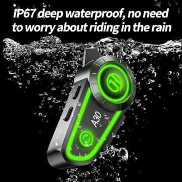 JZAQ Motorcycle Helmet Speakers Helmet Bluetooth Headset Headphone Automatic Answer Music Control,12...