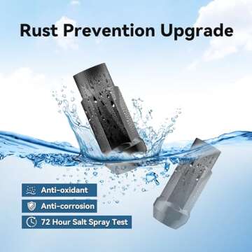 EZISOE 20PCS M12x1.5 Open End Bulge Acorn Black Lug Nuts - 60 Conical Seat - 50mm Height, Lug Nuts for Aftermarket Wheels with 1 Spline Key