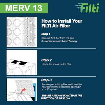 FILTI 20x20x1 Air Filter MERV 13 | Pleated Home Air Filter | HVAC AC Furnace Filter MADE IN USA ( 4 Pack)