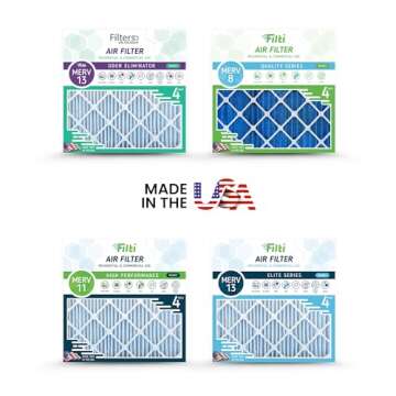 FILTI 20x20x1 Air Filter MERV 13 | Pleated Home Air Filter | HVAC AC Furnace Filter MADE IN USA ( 4 Pack)