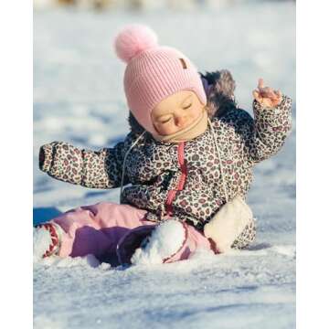 Cozy Toddler Baby Winter Hat - Fleece Lined Beanie with Pom Pom for Kids