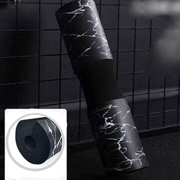 Barbell Pad for Standard and Olympic Barbells with Safety Straps, Foam Pad for Weightlifting, Hip Thrusts, Squats and Lunges(Black)…