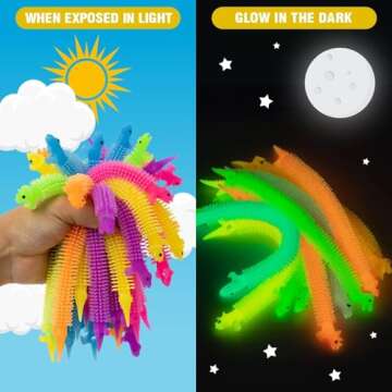 Kids Valentines Day Gifts - 24 Dinosaur Cards with Glow Toys