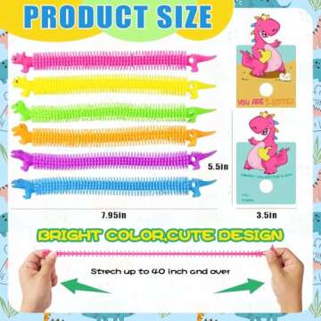 Dinosaur Valentines Cards & Stretchy Toys for Kids