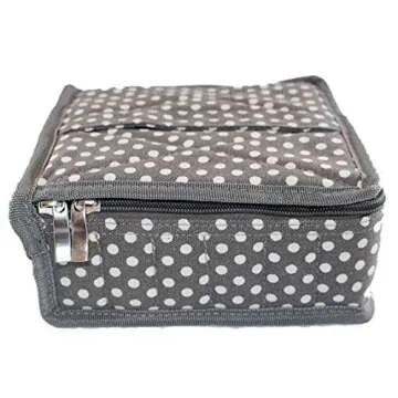 Hytek Gear Essential Oil Carrying Case Holds 30 Bottles 5ml-15ml - Perfect for Traveling with Oils! Multiple Colors! (30 Vial) (30 Vial, Gray Polka Dot)