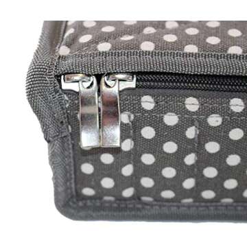 Hytek Gear Essential Oil Carrying Case Holds 30 Bottles 5ml-15ml - Perfect for Traveling with Oils! Multiple Colors! (30 Vial) (30 Vial, Gray Polka Dot)