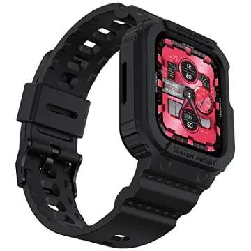 amBand Compatible for Apple Watch Band 41mm 40mm 38mm with Bumper Case, Rugged Men Women Bands for i...