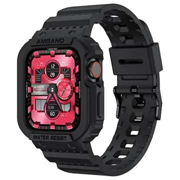 amBand Apple Watch Band with Rugged Bumper Case for Men and Women