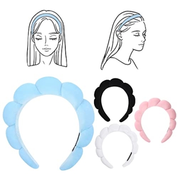 Jenteuo Spa Headbands - Set of 4 for Makeup & Skincare