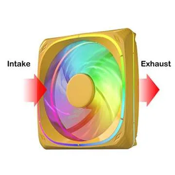 Vetroo 120mm ARGB Case Fan with Yellow Frame for Gaming Builds