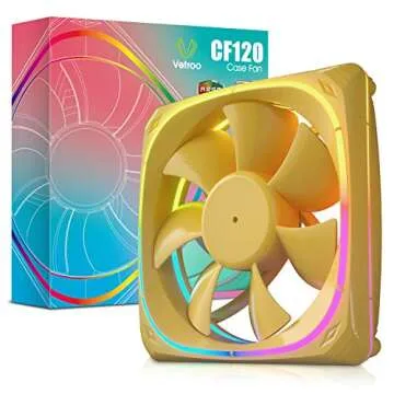 Vetroo 120mm ARGB Case Fan with Yellow Frame for Gaming Builds