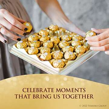 Grand Ferrero Rocher, Premium Gourmet Milk Chocolate Hazelnut, Luxury Chocolate Holiday Gift, 8.5 Oz