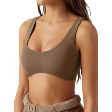 LASLULU Womens Sports Bra Medium Impact Sexy Backless Yoga Padded Bras Workout Crop Top for Teen Gir...