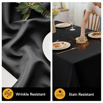 Dailyset Black Tablecloths - 6-Pack Elegant Event Covers