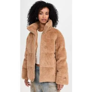 UGG Women's Emmalyn UGGFLUFF Puffer Jacket - Warm Camel Design