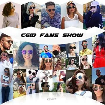 CGID E47 Round Polarized Sunglasses for Women Men Retro Vintage Style Inspired Sun Glasses Circular Circle Shades Gold Metal Rimmed Orange Red Mirror Lens, 51mm, Gift Package