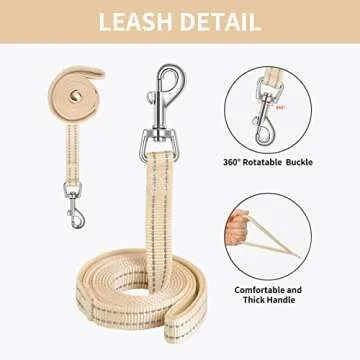 AMTOR Small Dog Harness and Leash Set, Easy Walk Reflective