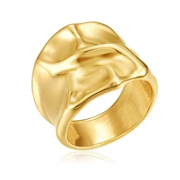 YADUDA Gold Rings for Women Men Vintage Chunky Statement Rings