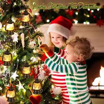 Ferraycle 12 Pcs Mini Lantern Decor 4 Inch Western Lantern Table Centerpiece Small Vintage Camping Hanging Lamp Ornaments Bulk for Cowboy Cowgirl Wedding Halloween Christmas (Black)