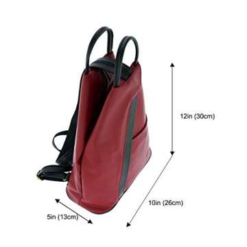 Fioretta Italian Genuine Leather Top Handle Backpack Purse Shoulder Bag Handbag Rucksack For Women