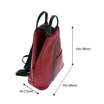 Fioretta Italian Genuine Leather Top Handle Backpack Purse Shoulder Bag Handbag Rucksack For Women