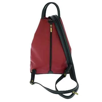 Fioretta Italian Genuine Leather Top Handle Backpack Purse Shoulder Bag Handbag Rucksack For Women