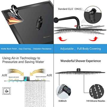 Luxury Shower Experience with NearMoon Rain Shower Head