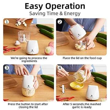 Befano Electric Garlic Chopper - Compact 300ml Food Processor