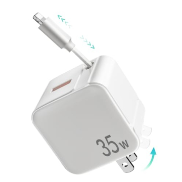 35W PD Retractable Wall Charger with USB Cables