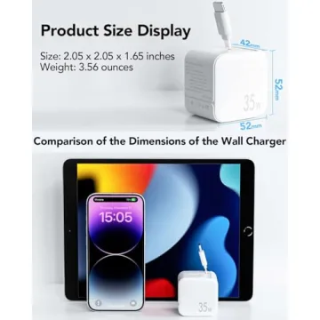 35W PD Retractable Wall Charger with USB Cables