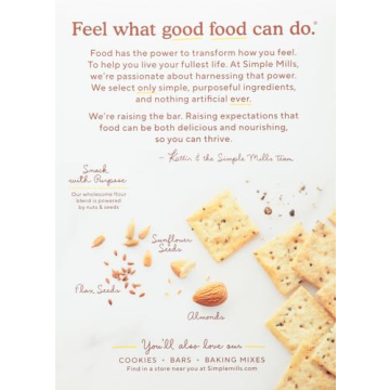 Simple Mills Almond Flour Crackers, Black Cracked Pepper, Gluten Free, Flax Seed, Sunflower Seeds, Corn Free, Good for Snacks, Made with whole foods, (Packaging May Vary)