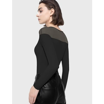 PUMIEY Stylish Bodysuits for Women - Jet Black, Medium