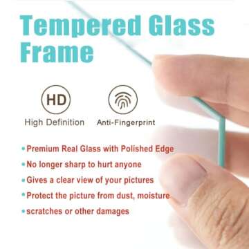 KTKDE 8x10 Picture frame Set of 2,Nature Wooden Photo Frame 5x7mat or 8x10 Without Mat, Tempered Gla...