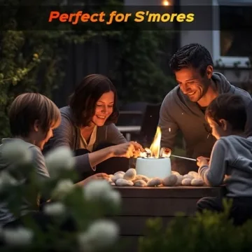 Smokeless Round Concrete Tabletop Fire Pit Indoor Outdoor Decor