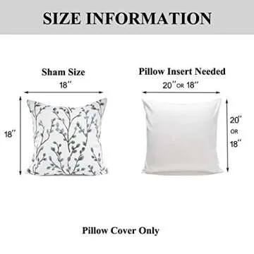 YOUR SMILE Embroidery Jacquard Teal Leaf Pillow Cover