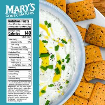 Mary's Gone Crackers Organic Real Thin Crackers - Gluten-Free, NON-GMO, Vegan & Whole Grain, Sea Salt, 5 Ounce (Pack of 6)