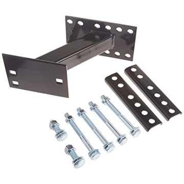 MaxxHaul 70214 Powder Coat Black Trailer Spare Tire Carrier For 10 inch and 12 inch Utility Trailer Tires