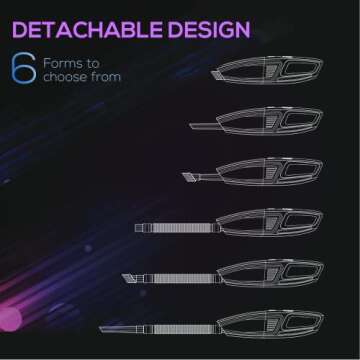 KIDINIX Handheld Car Vacuum Cordless Rechargeable, Hand Held Vacuuming Portable Dust Busters Wet&Dry for Car and Home, Stainless HEPA Filter, 2000mAh