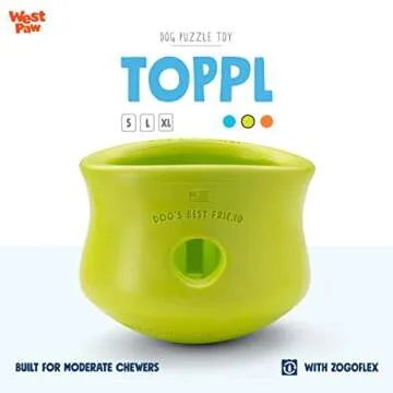 WEST PAW Zogoflex Toppl Treat Dispensing Dog Toy Puzzle – Interactive Chew Toys for Dogs – Dog T...